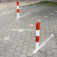 z�brana vjezdu z�pustn�, �ervenob�l�, uzamykateln� 70x70mm 1 - pohled 2 - www.idealmarket.cz