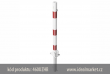 z�brana vjezdu Ø60x2,5 mm, b�lo-�erven�, sklopn�, upevn�n� na hmo�dinky a k zabetonov�n� obj�mky, 900mm nad zem�, cylindrick� z�mek, bez osy, k�d produktu 460UZHB, www.idealmarket.cz