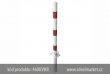 z�brana vjezdu Ø60x2,5 mm, b�lo-�erven�, sklopn�, upevn�n� na hmo�dinky s obj�mkou k zabetonov�n�, d�lka z�brany nad zem� 900mm, uzam�en� na visac� z�mek, samojist�c� uzam�en�, k�d produktu 460UVHB, www.idealmarket.cz