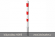 z�brana vjezdu b�lo-�erven� o Ø60x2,5 mm, vyj�mateln� a usazen� v obj�mce 400mm, 900mm nad zem�, bez osy, k�d produktu 460HB, www.idealmarket.cz