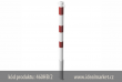 z�brana vjezdu b�lo-�erven� o Ø60x2,5 mm, vyj�mateln� a usazen� v obj�mce 400mm, 900mm nad zem�, dv� osy, k�d produktu 460HB-2, www.idealmarket.cz