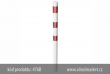 z�brana vjezdu b�lo-�erven�, Ø76x2,6 mm, ur�ena k zabetonov�n�, celkov� d�lka 1400mm, bez osy, k�d produktu 476B, www.idealmarket.cz