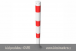 z�brana vjezdu b�lo-�erven�, Ø76x2,6 mm, kotven� na hmo�dinky, celkov� d�lka 900mm, bez osy, k�d produktu 476PB, www.idealmarket.cz