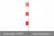 z�brana vjezdu b�lo-�erven�, Ø76x2,6 mm, kotven� na hmo�dinky, celkov� d�lka 900mm, dv� osy, k�d produktu 476PB-2, www.idealmarket.cz