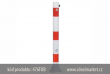 z�brana vjezdu b�lo-�erven�, Ø76x2,6 mm, sklopn�, uzamykateln� na trojhran, d�lka nad zem� 900mm, k�d produktu 476FUB, www.idealmarket.cz