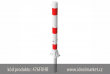 z�brana vjezdu ��rov� zinkovan�, b�lo-�erven�, Ø76x2,6 mm, sklopn�, uzamykateln� na trojhran, d�lka nad zem� 900mm, usazen� do zabetonovan� obj�mky, k�d produktu 476FUHB, www.idealmarket.cz