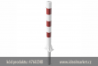 z�brana vjezdu ��rov� zinkovan�, b�lo-�erven� Ø76x2,6 mm, sklopn�, kotven� na hmo�dinky, v�etn� obj�mky k zabetonov�n�, uzamykateln� na cylindrov� z�mek, d�lka nad zem� 900mm, k�d produktu 476UZHB, www.idealmarket.cz