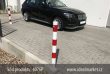 z�brana vjezdu b�lo-�erven�, Ø76x2,6 mm, oboustrann� v�kyvn� do 30�, upevn�n� na hmo�dinky, 900mm nad zem�, referen�n� foto, k�d produktu 4076PB, www.idealmarket.cz