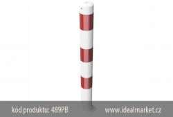 z�brana vjezdu b�lo-�erven�, kotven� na hmo�dinky, 489PB