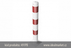 z�brana vjezdu b�lo-�erven�, kotven� na hmo�dinky 491PB
