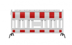 plastov� bari�ra EURO2, NOX, ocelov� nohy, b�lo-�erven� 2