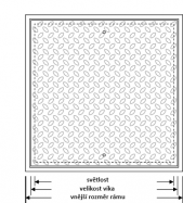 ocelov� pochoz� poklop, nerez V2A 1.4301, tlou��ka 3mm