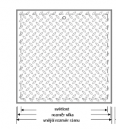 ocelov� pochoz� poklop, �ern� n�t�r, �hlov� r�m, 3mm
